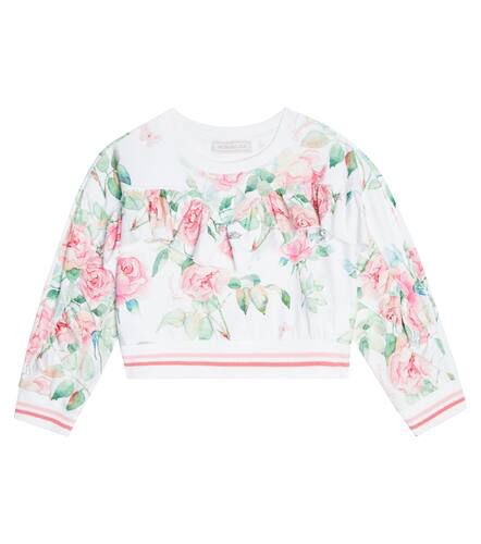 Sudadera de punto fino floral - Monnalisa - Modalova