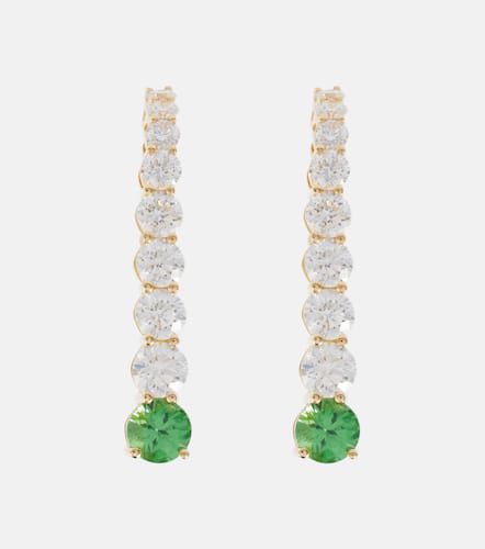 Aria Earhook 18kt earrings with diamonds and tsavorites - Melissa Kaye - Modalova