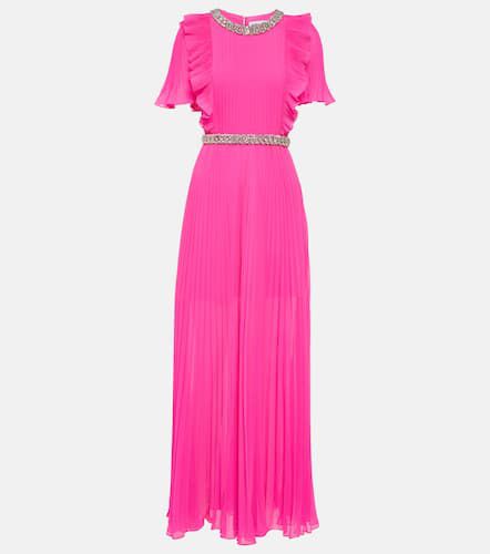 Embellished plissé chiffon maxi dress - Self-Portrait - Modalova