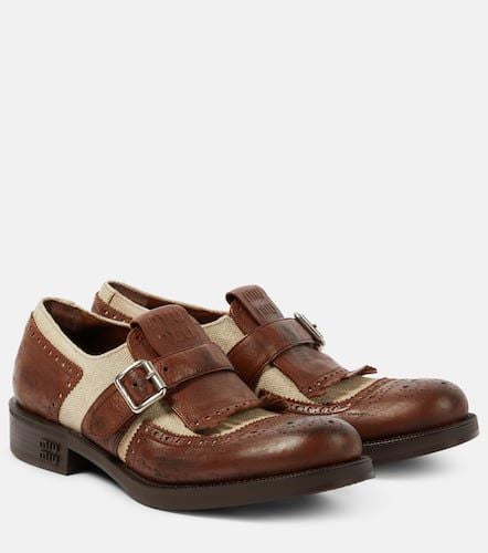 X Church's Shanghai leather and canvas shoes - Miu Miu - Modalova