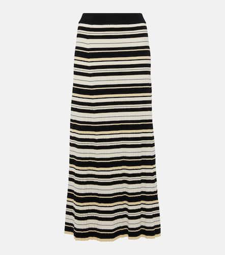 Ribbed-knit striped midi skirt - Ganni - Modalova