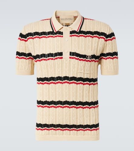 Valentino Polo VLogo rayé en coton - Valentino - Modalova