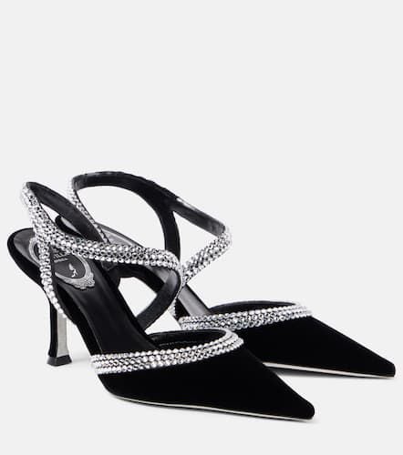 Crystal-embellished velvet pumps - Rene Caovilla - Modalova