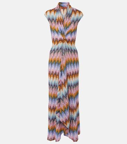 Vestido largo de lamé en zigzag drapeado - Missoni - Modalova