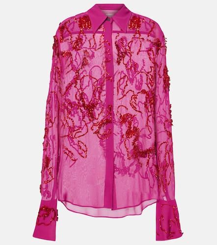 Blusa de chifón transparente con lentejuelas - Dries Van Noten - Modalova