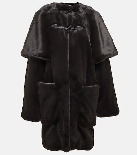 AlaÃ¯a Leather-trimmed faux fur coat - Alaia - Modalova