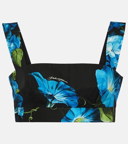 Top raccourci en coton à fleurs - Dolce&Gabbana - Modalova