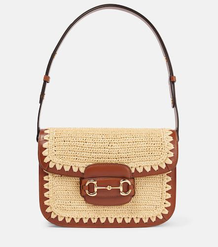 Horsebit 1955 raffia-effect shoulder bag - Gucci - Modalova