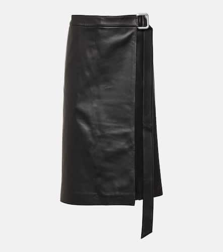 Ami Paris Wrap leather midi skirt - Ami Paris - Modalova