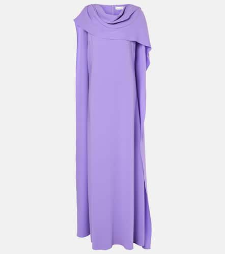 Caped silk-blend georgette gown - Oscar de la Renta - Modalova