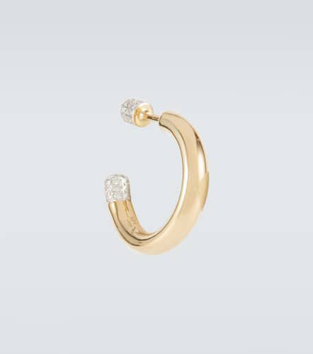 Orecchino singolo Tube Small in 14kt con diamanti - Rainbow K - Modalova