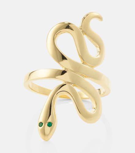 Anillo Slither Snake de oro de 18 ct con esmeraldas - Ileana Makri - Modalova