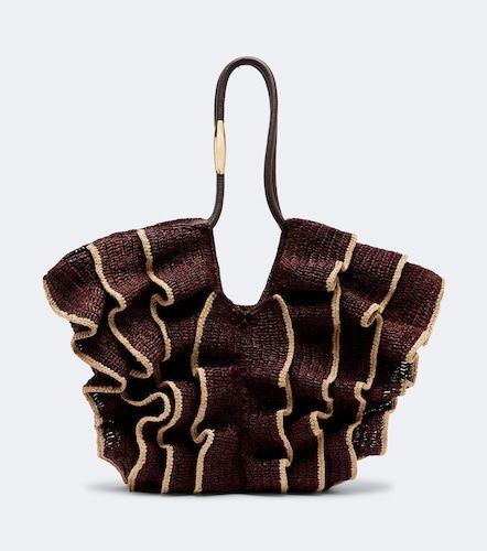 Goldentime Medium ruffled raffia tote bag - Zimmermann - Modalova