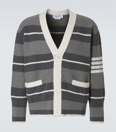 Cardigan in cotone a righe - Thom Browne - Modalova