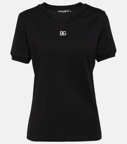 Camiseta en jersey de algodón adornada - Dolce&Gabbana - Modalova