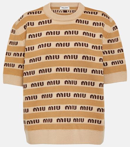 Miu Miu Jersey de lana con logo - Miu Miu - Modalova