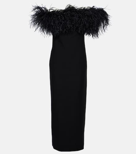 CrÃªpe Couture feather-trimmed gown - Valentino - Modalova