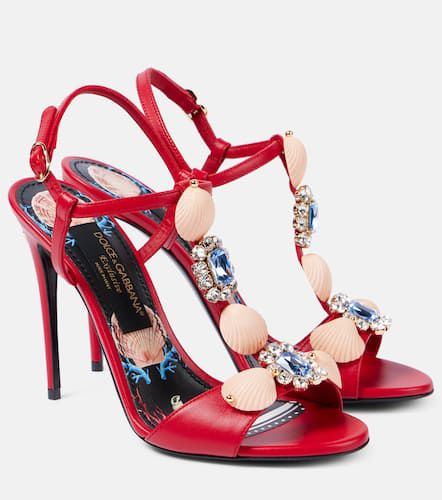 Sandalias Capri de piel adornadas - Dolce&Gabbana - Modalova