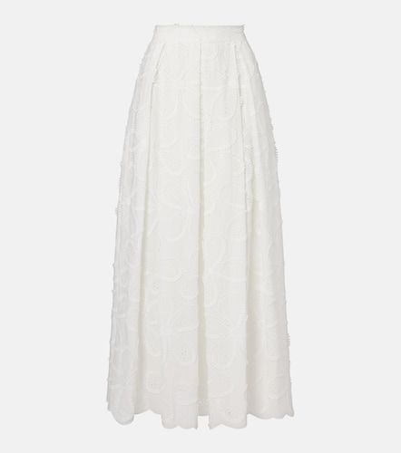 Falda larga en mezcla de algodón bordada - Elie Saab - Modalova