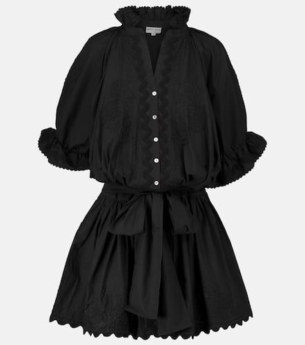 Embroidered cotton poplin shirt dress - Juliet Dunn - Modalova