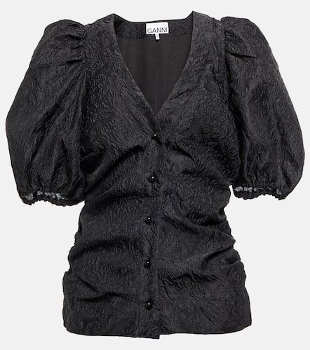 Ganni Jacquard-knit V-neck blouse - Ganni - Modalova
