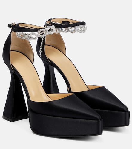 Verzierte Plateau-Pumps Bow Chain aus Satin - Mach & Mach - Modalova