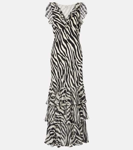 Amelle zebra-print ruffled silk maxi dress - Rixo - Modalova