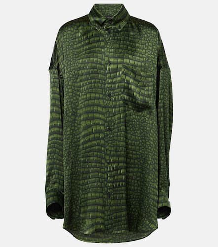 Camicia oversize Cocoon in raso con stampa - Balenciaga - Modalova