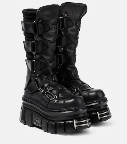 Tower leather platform ankle boots - Vetements - Modalova