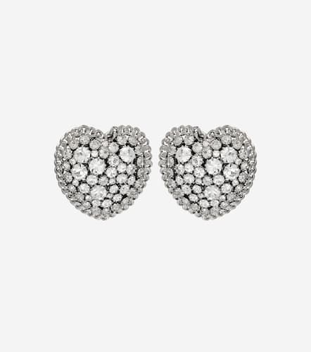 Crystal-embellished clip-on earrings - Alessandra Rich - Modalova
