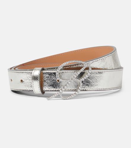 Embellished metallic leather belt - Blumarine - Modalova