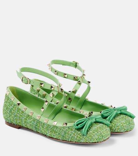 Rockstud tweed lamÃ© ballet flats - Valentino Garavani - Modalova