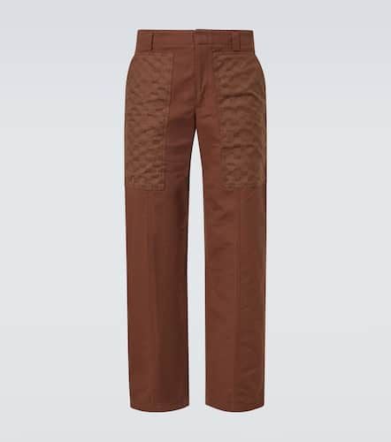 Pantaloni a gamba larga in canvas di cotone GG - Gucci - Modalova