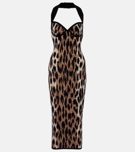 Abito lungo con stampa animalier - Balmain - Modalova