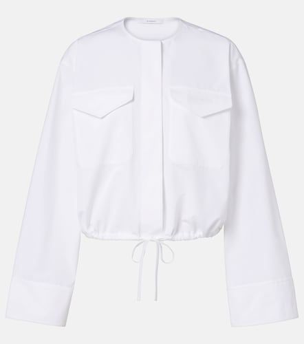Camisa cropped de popelín de algodón con logo - Givenchy - Modalova