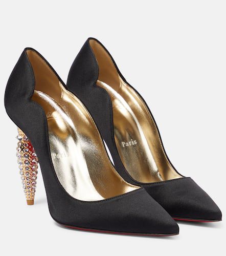 Lipstrass crÃªpe crystal-embellished pumps - Christian Louboutin - Modalova