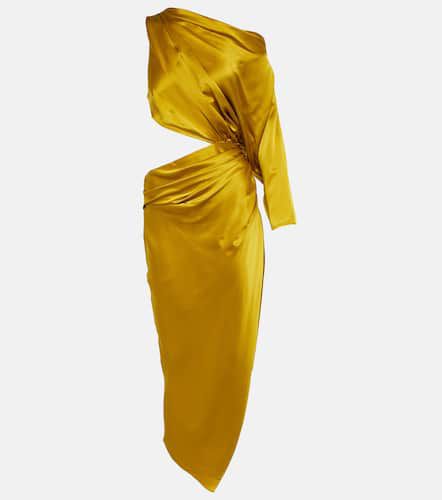 Cutout one-shoulder silk satin midi dress - The Sei - Modalova