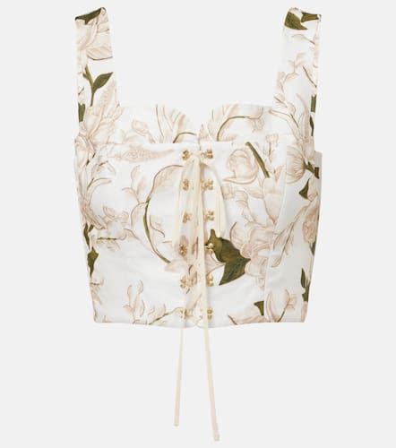 Crop top Reserva Gardenia de lino floral - Agua by Agua Bendita - Modalova