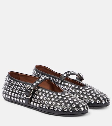 Embellished leather ballet flats - Alaia - Modalova