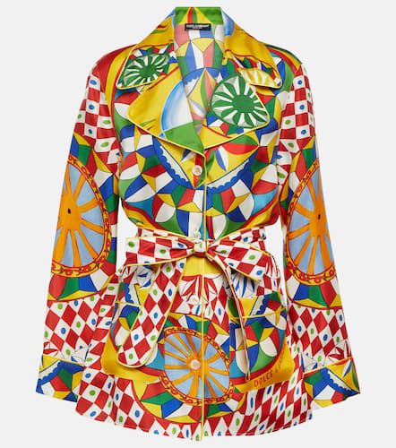 Camisa de pijama de seda con print - Dolce&Gabbana - Modalova