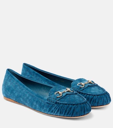 Ballerinas Horsebit GG aus Veloursleder - Gucci - Modalova