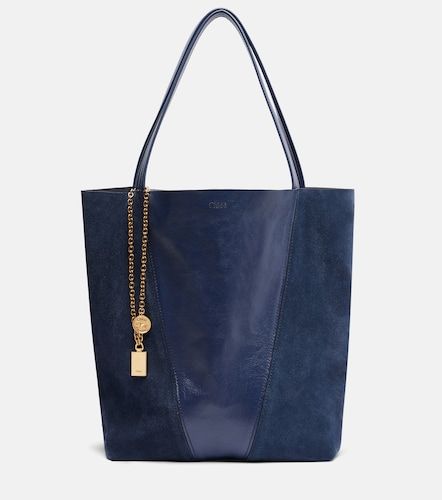 Spin leather and suede tote bag - Chloe - Modalova