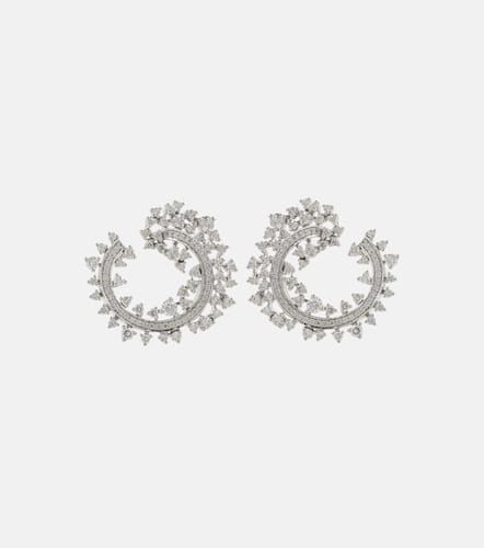 Scatter Edge 18kt gold hoop earrings with diamonds - Ananya - Modalova