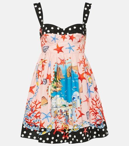 Vestido corto Capri de algodón estampado - Dolce&Gabbana - Modalova