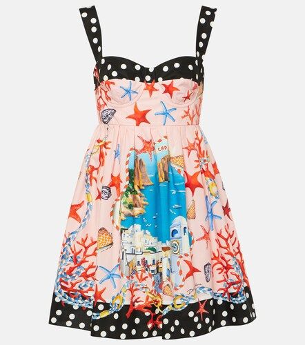 Vestido corto Capri de algodón estampado - Dolce&Gabbana - Modalova