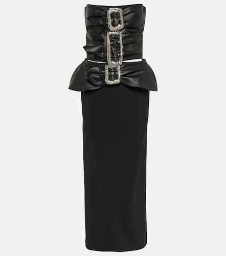Leather-trimmed buckle-detail bustier gown - Jean Paul Gaultier - Modalova