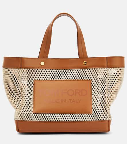 T Screw Small leather and mesh tote bag - Tom Ford - Modalova