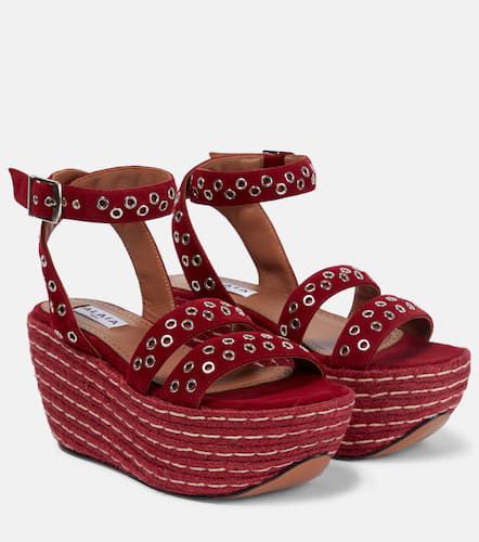 AlaÃ¯a Embellished suede platform sandals - Alaia - Modalova