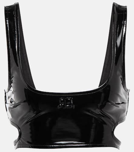 Courrèges Top raccourci en cuir synthétique - Courreges - Modalova