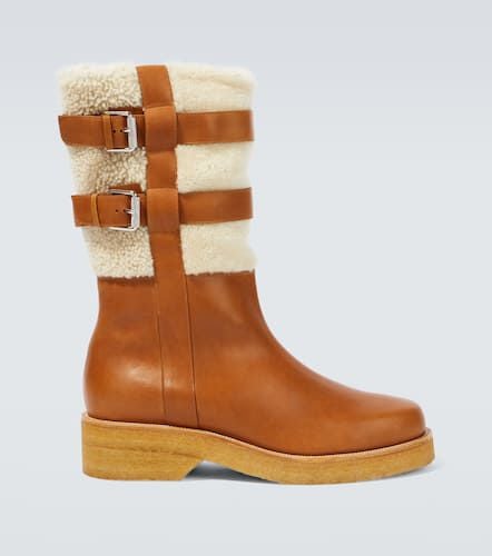 Shearling-trimmed leather boots - Christian Louboutin - Modalova